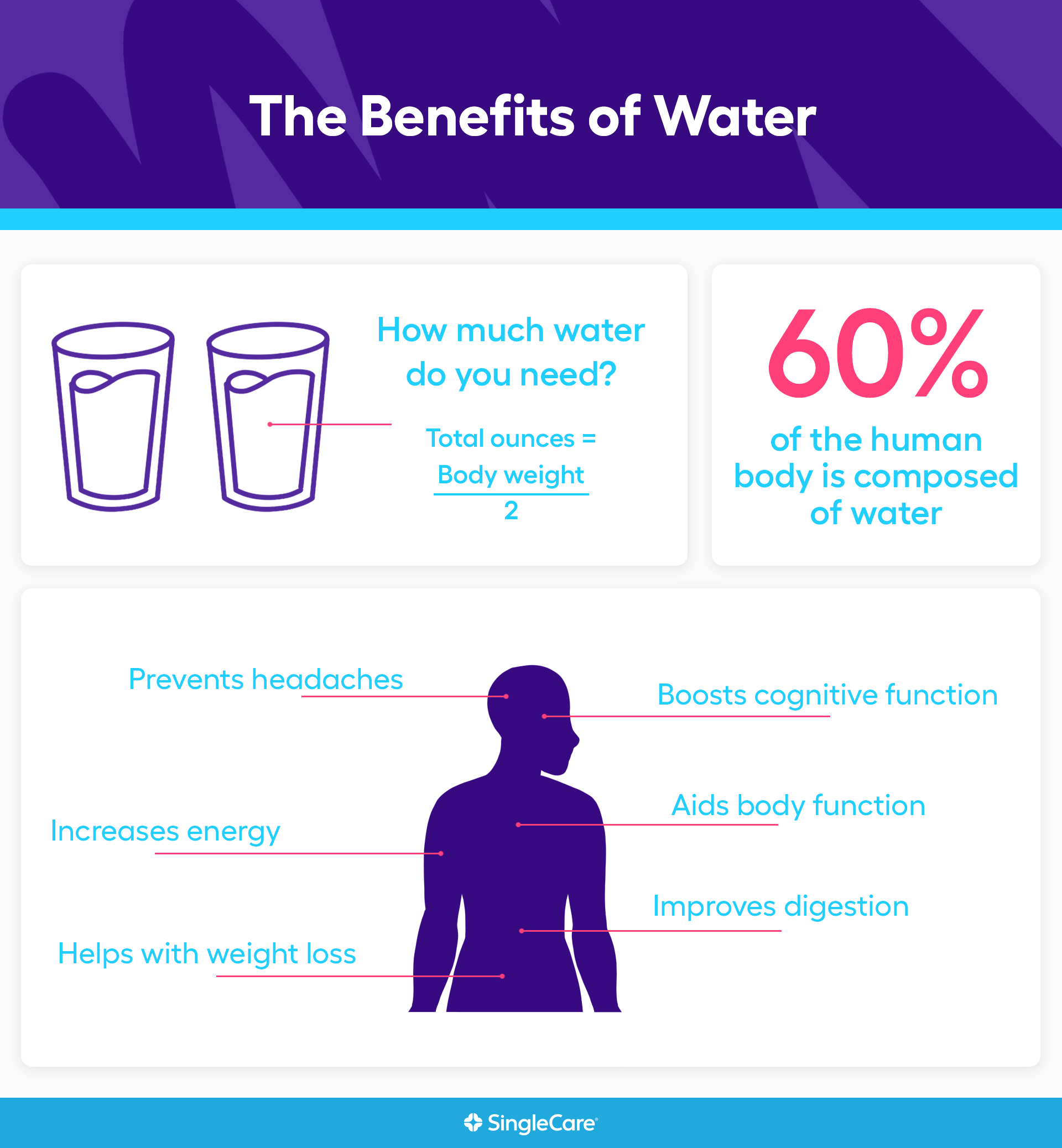 An infographic on the benefits of drinking water