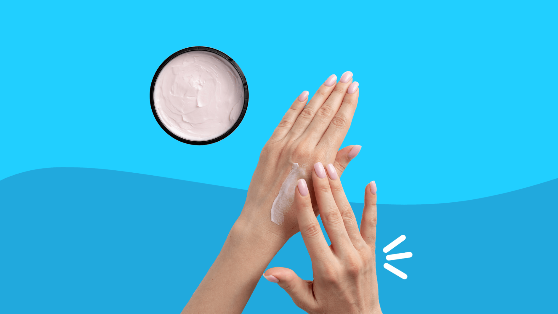 Hands with cream represent contact dermatitis treatment