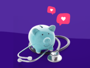 A piggy bank with a stethoscope represents SingleCare reviews