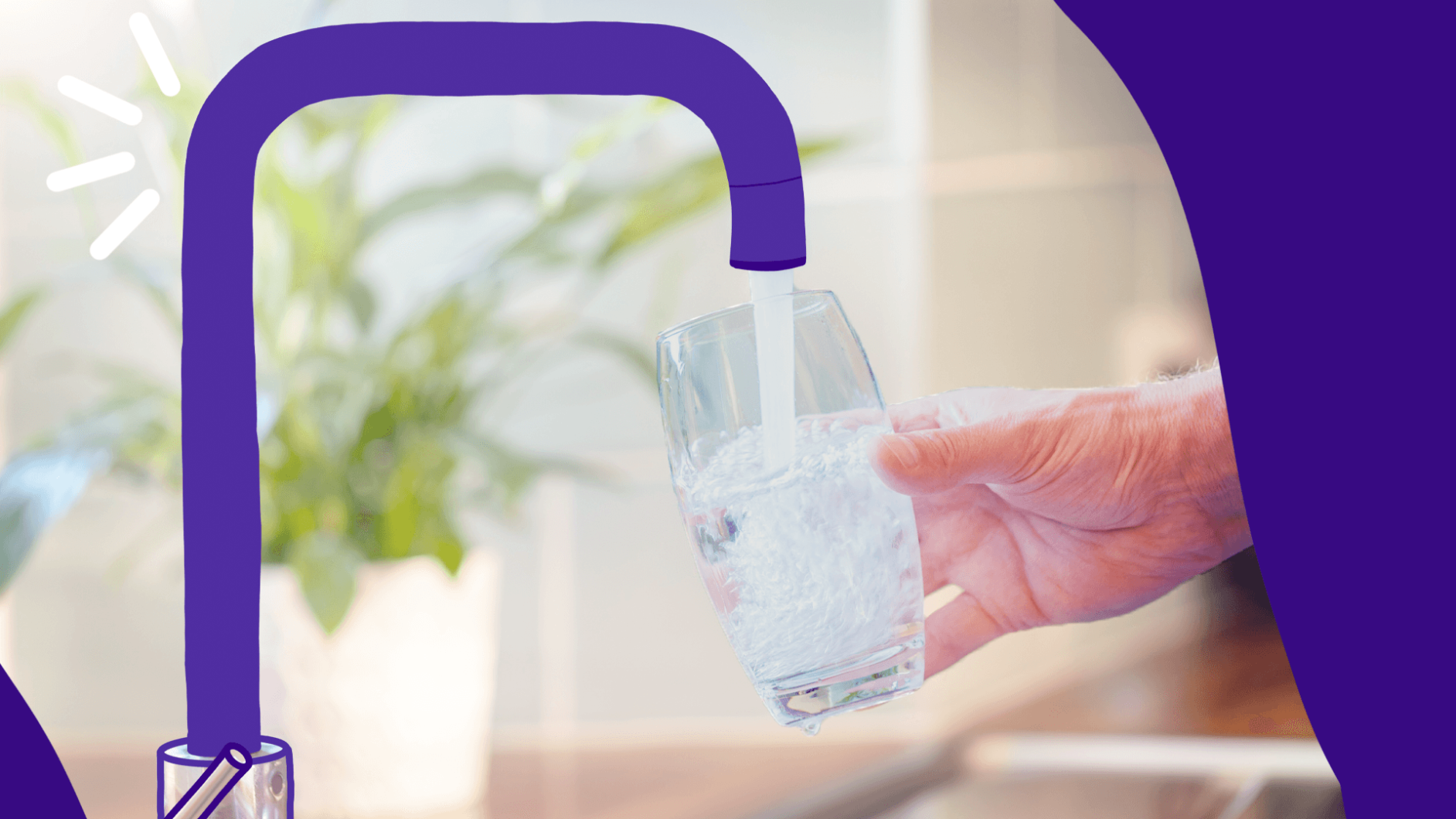 A person filling a glass of water represents the benefits of drinking water