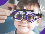 A boy getting a vision check - eye health