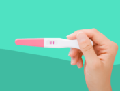 A pregnancy test represents living with polycystic ovary syndrome