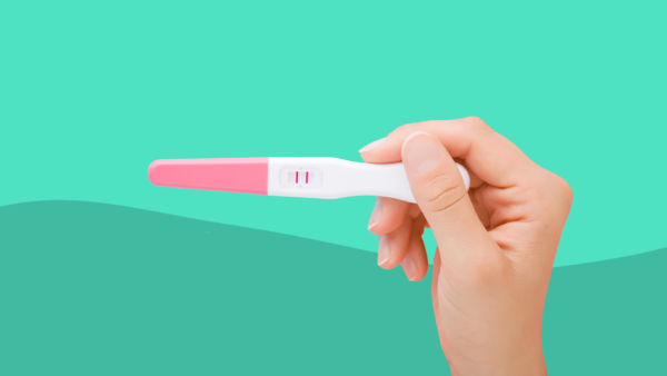 A pregnancy test represents living with polycystic ovary syndrome