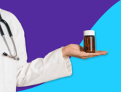 Doctor holding pill bottle: Topamax for weight loss