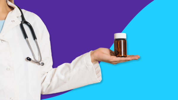 Doctor holding pill bottle: Topamax for weight loss