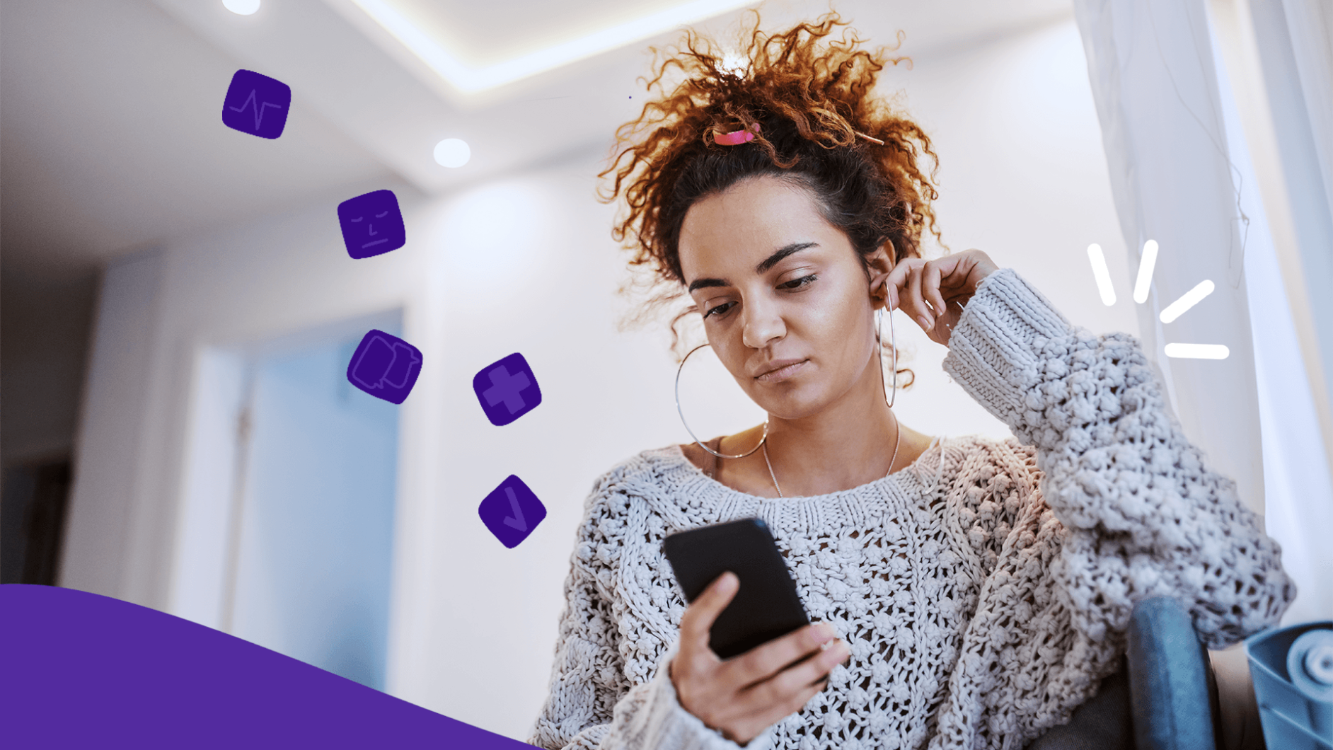 Woman looking at phone: Best apps for ADHD