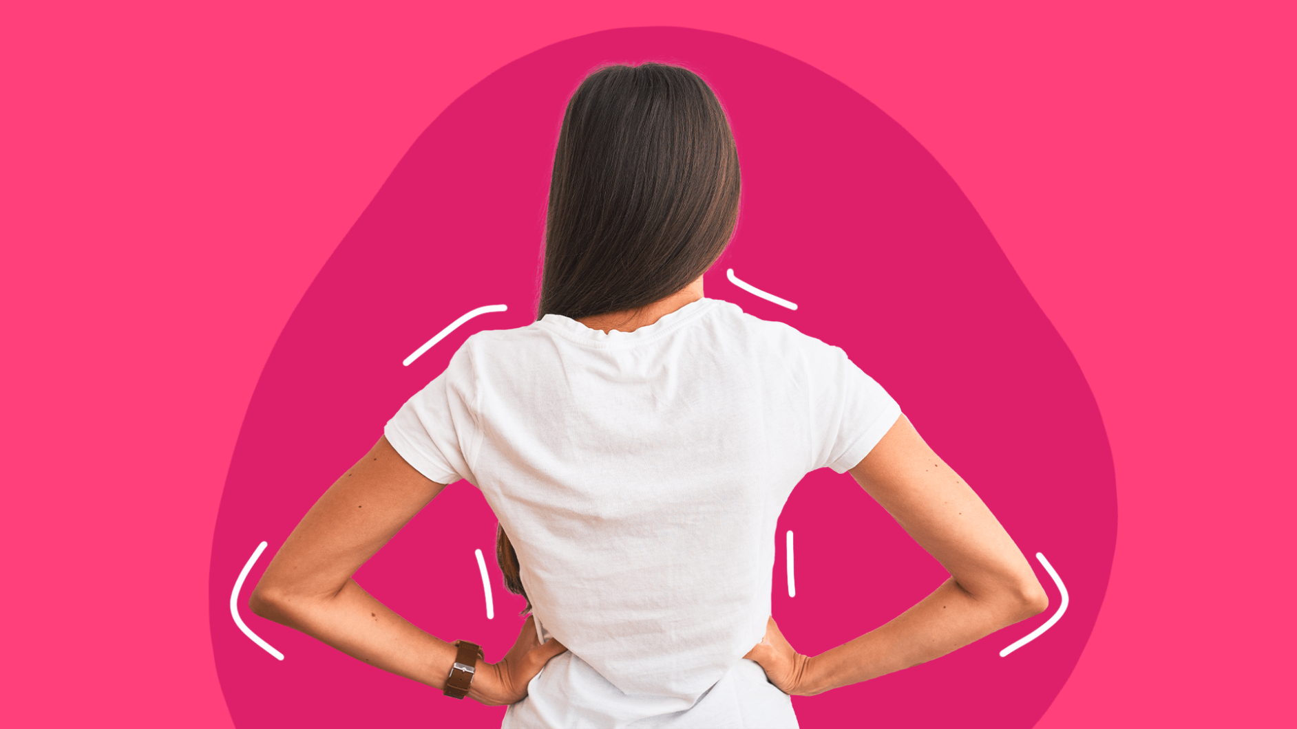 A woman facing away represents living with chronic pain