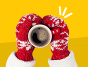 Hands holding a warm mug represent Raynaud's treatment