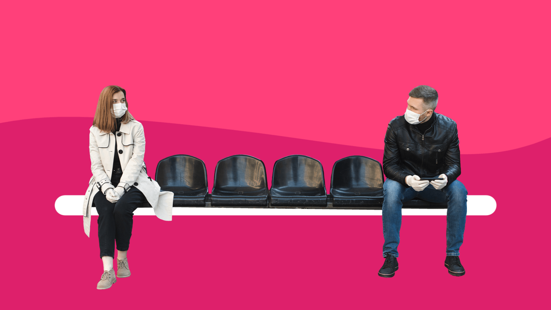 Two people experiencing COVID-19 reentry anxiety