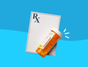 Prescription pad with pill bottle: Common vs. serious Augmentin side effects
