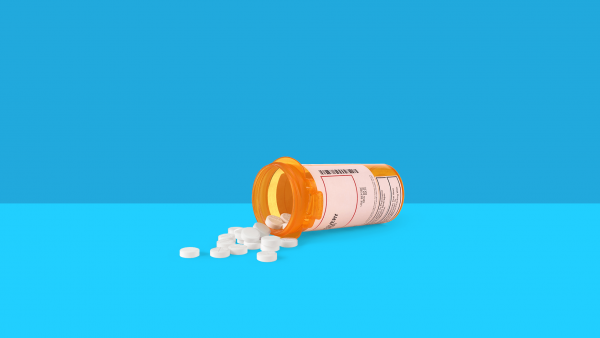 Spilled prescription bottle of pills: Flomax dosage for BPH and nephrolithiasis