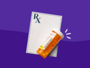 Prescription pad with pill bottle representing side effects of Prednisolone