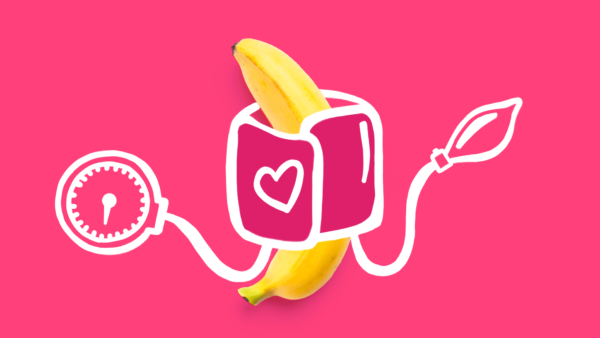 A banana and a cuff represent potassium and blood pressure