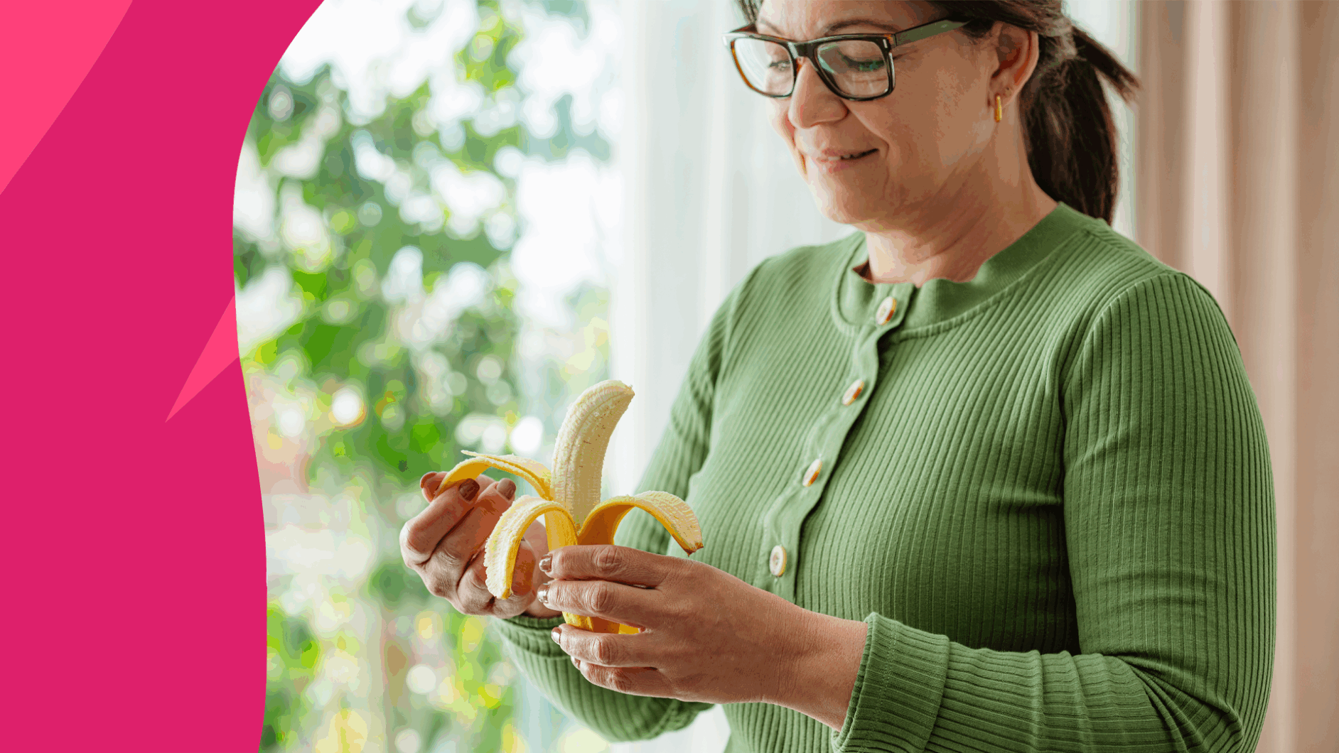 A woman eating a banana | Potassium and blood pressure