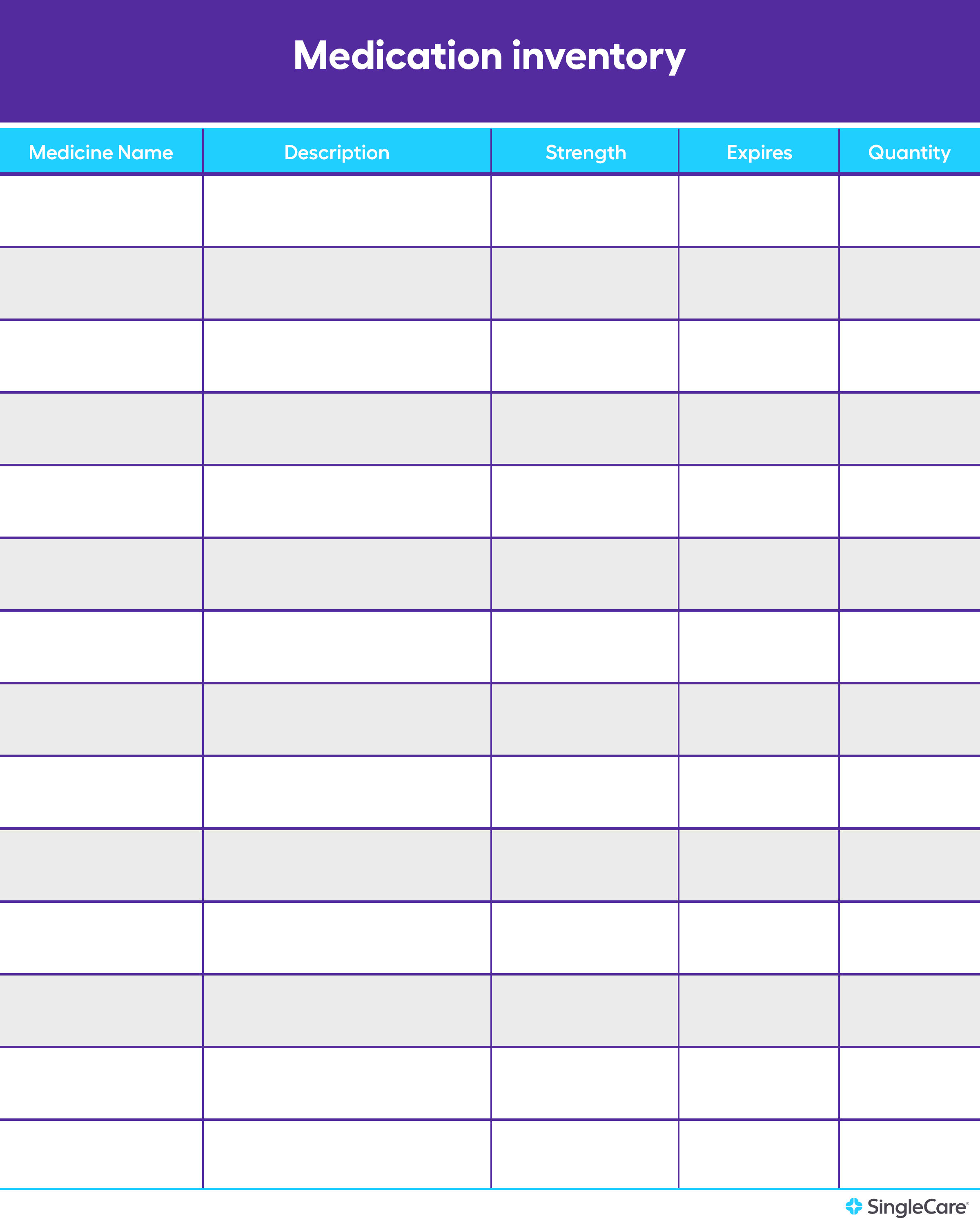 Free medication list templates for patients and caregivers In Blank Medication List Templates