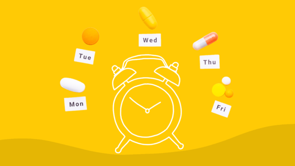 Alarm clock with pills corresponding to different days of the week: How to use medication list templates for medication management