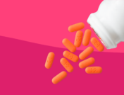 Spilled bottle of orange pills: Non-narcotic pain meds