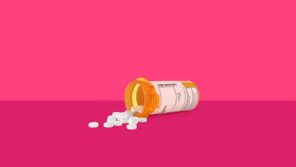 Rx bottle with spilled pills: Zoloft dosages