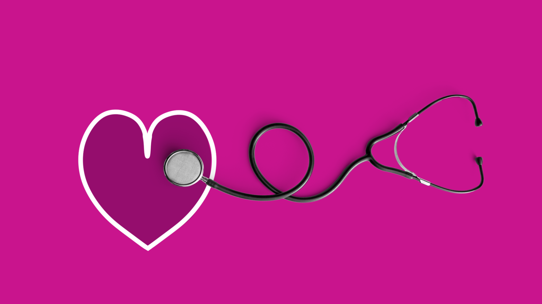 A heart with a stethoscope represents living with afib