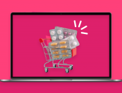 A cart full of medication represents prescriptions online