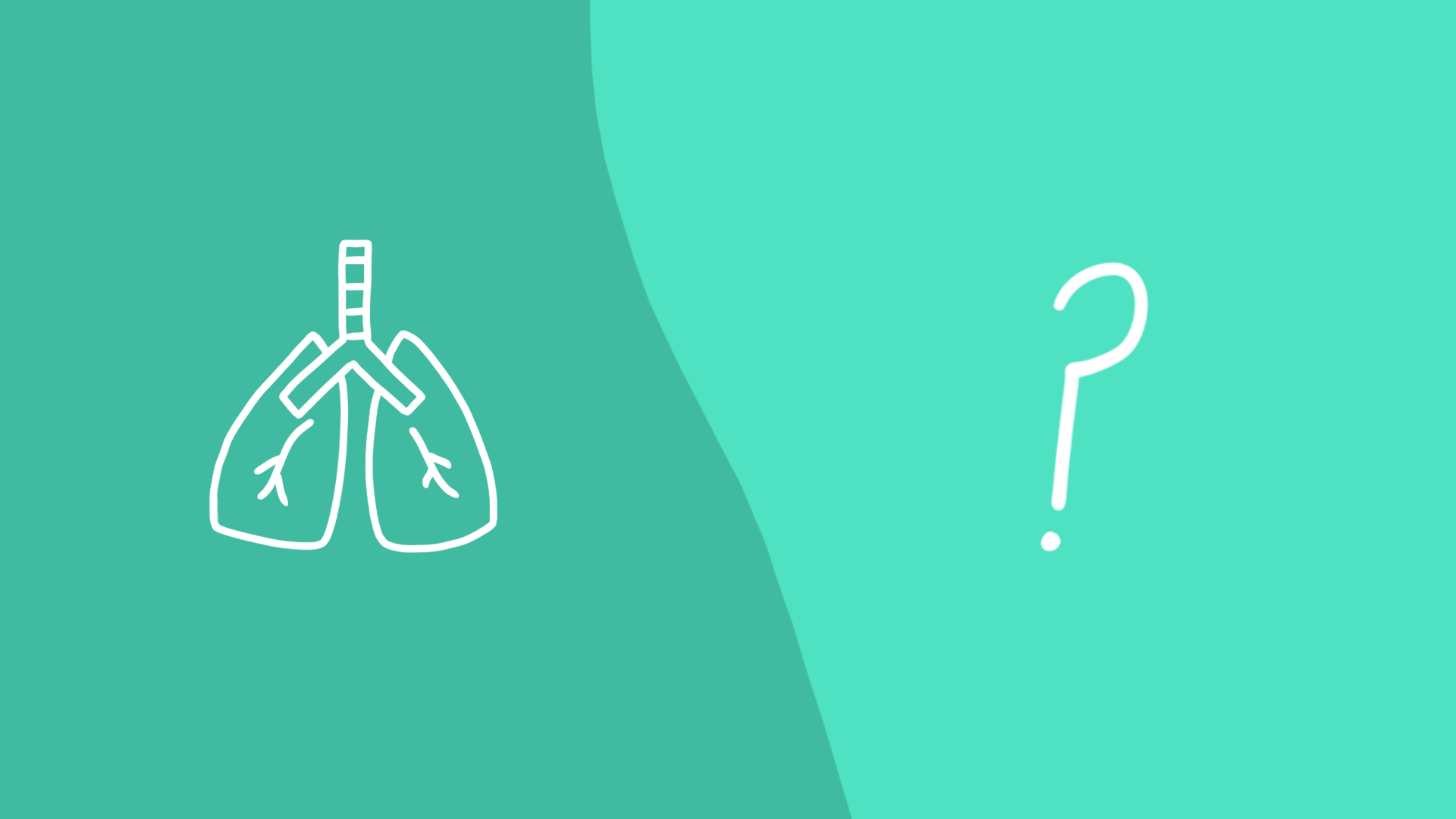 Lungs with question mark representing Hodgkins vs. non-Hodgkins lymphoma
