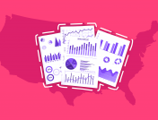 Map of America with charts and graphs: Allergy statistics