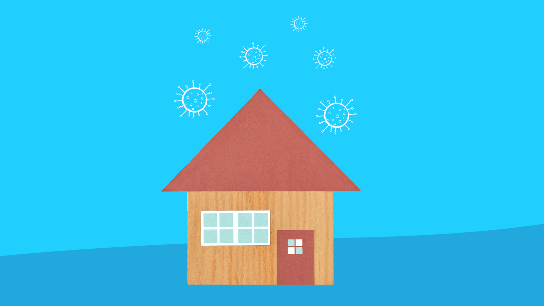 Can I go outside while self-quarantine: A house with COVID particles in the air