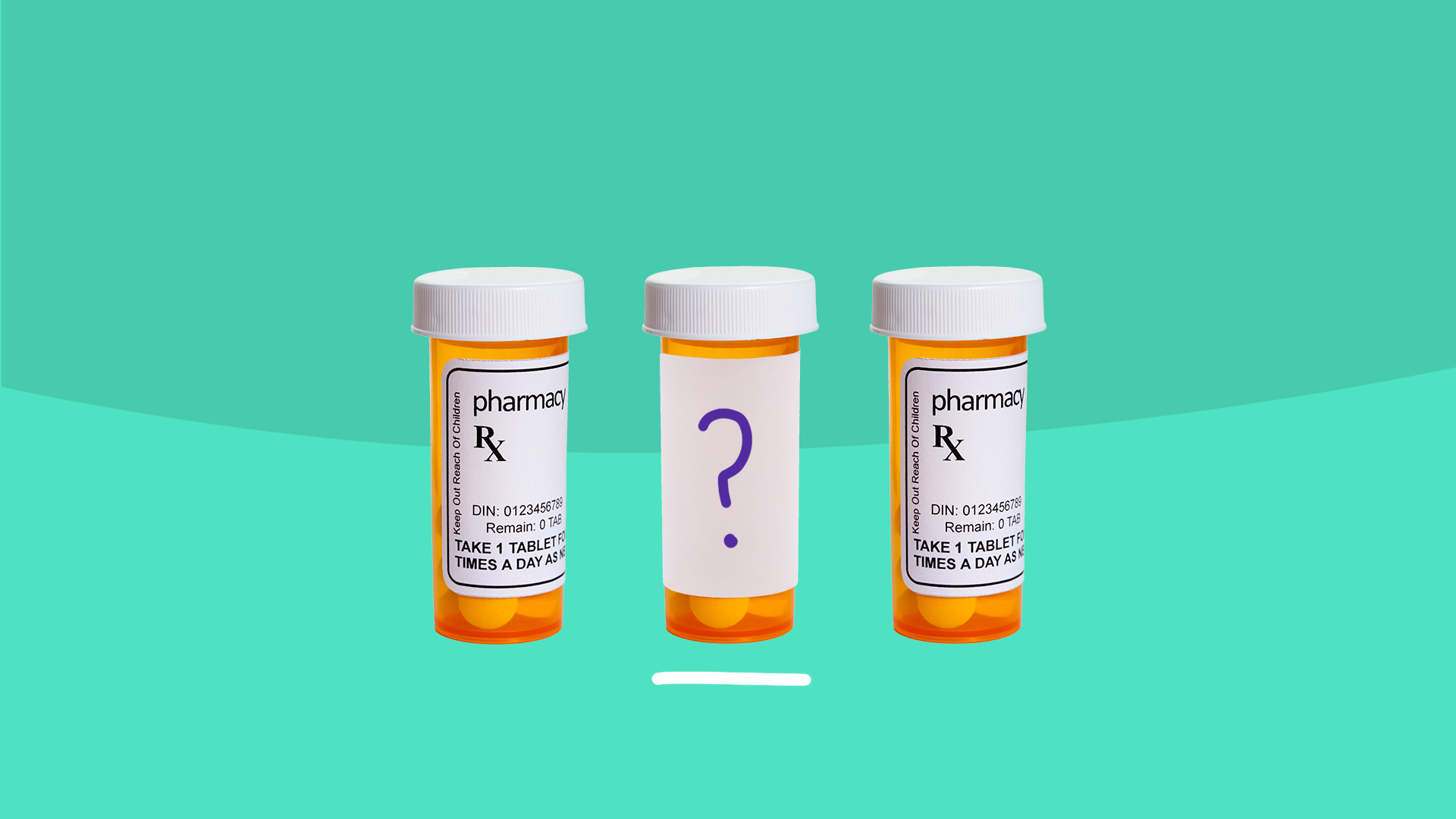 Three prescription bottles with a question mark: Keflex side effects