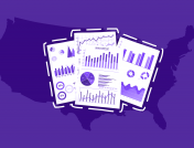 Map of America with charts and graphs: Prescription drug statistics