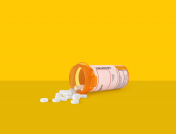 Spilled prescription bottle of pills: Common vs. serious Synthroid side effects