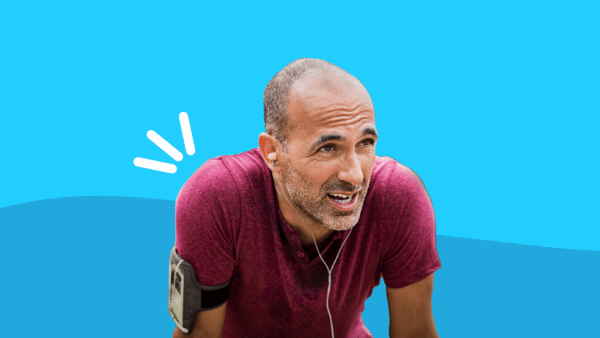 Man working out and sweating: Does exercise make acne worse?