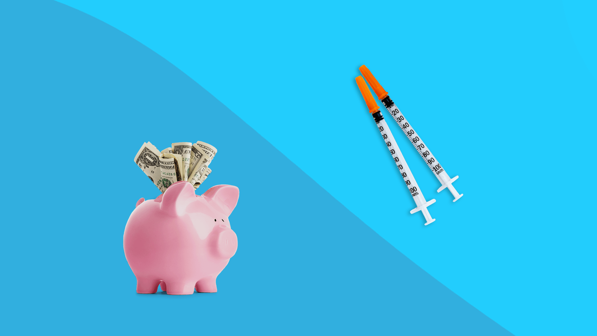 A piggy bank and syringes represent how much is insulin without insurance