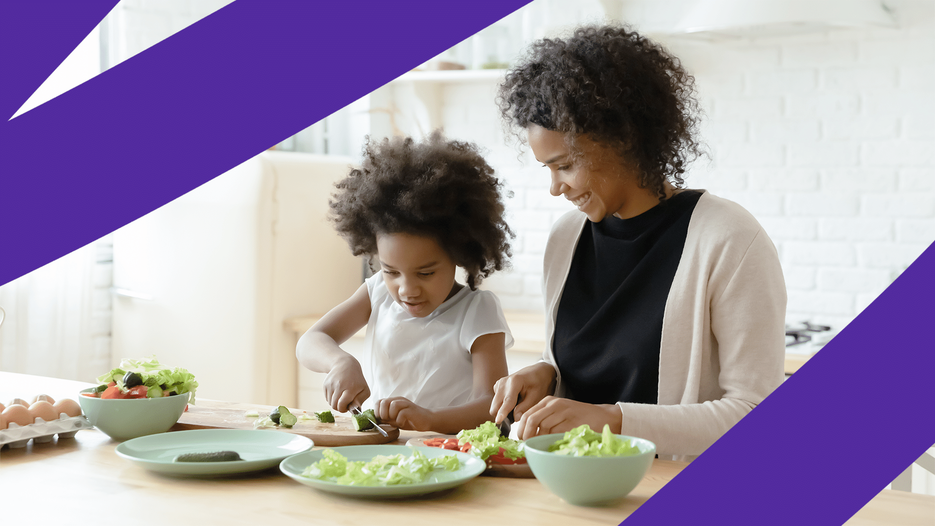 A mother and child preparing a hypothyroidism diet