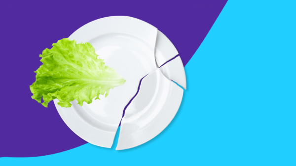 A broken plate represents crash diet dangers