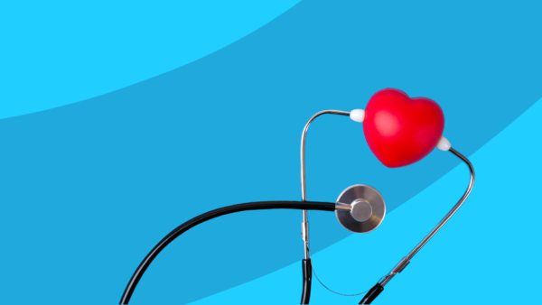 A stethoscope and a heart represent what causes chest pain