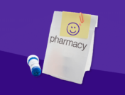 Pharmacist pill bottle and prescription bag