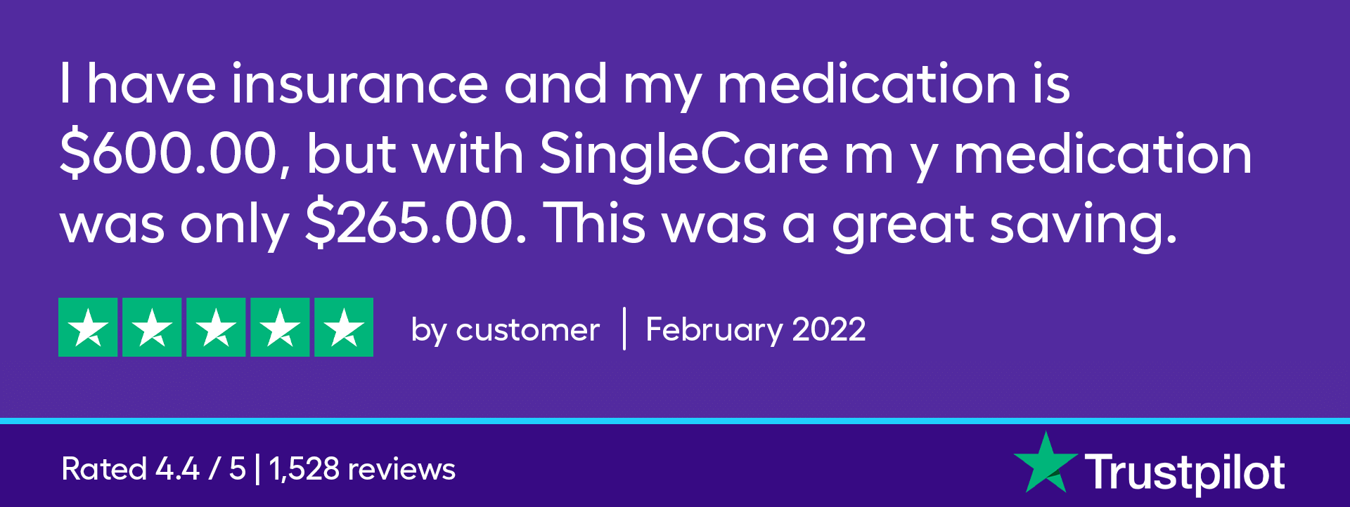I have insurance and my medication is $600 but with SingleCare my medication was only $265. This was a great saving.