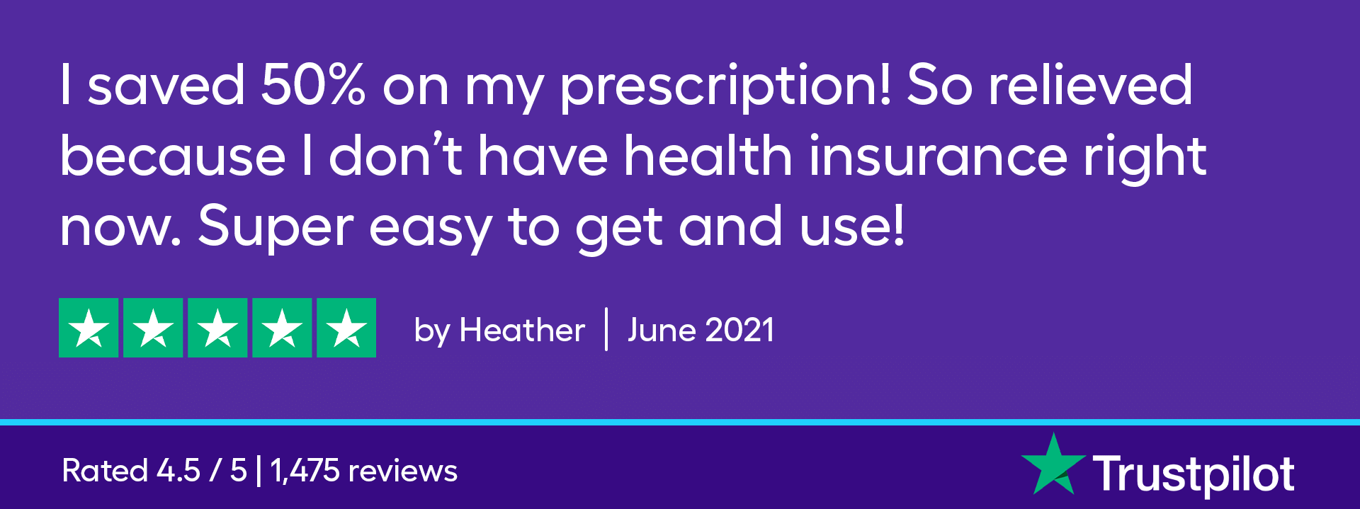 I saved 50% on my prescription! So relieved because I don’t have health insurance right now. Super easy to get and use!