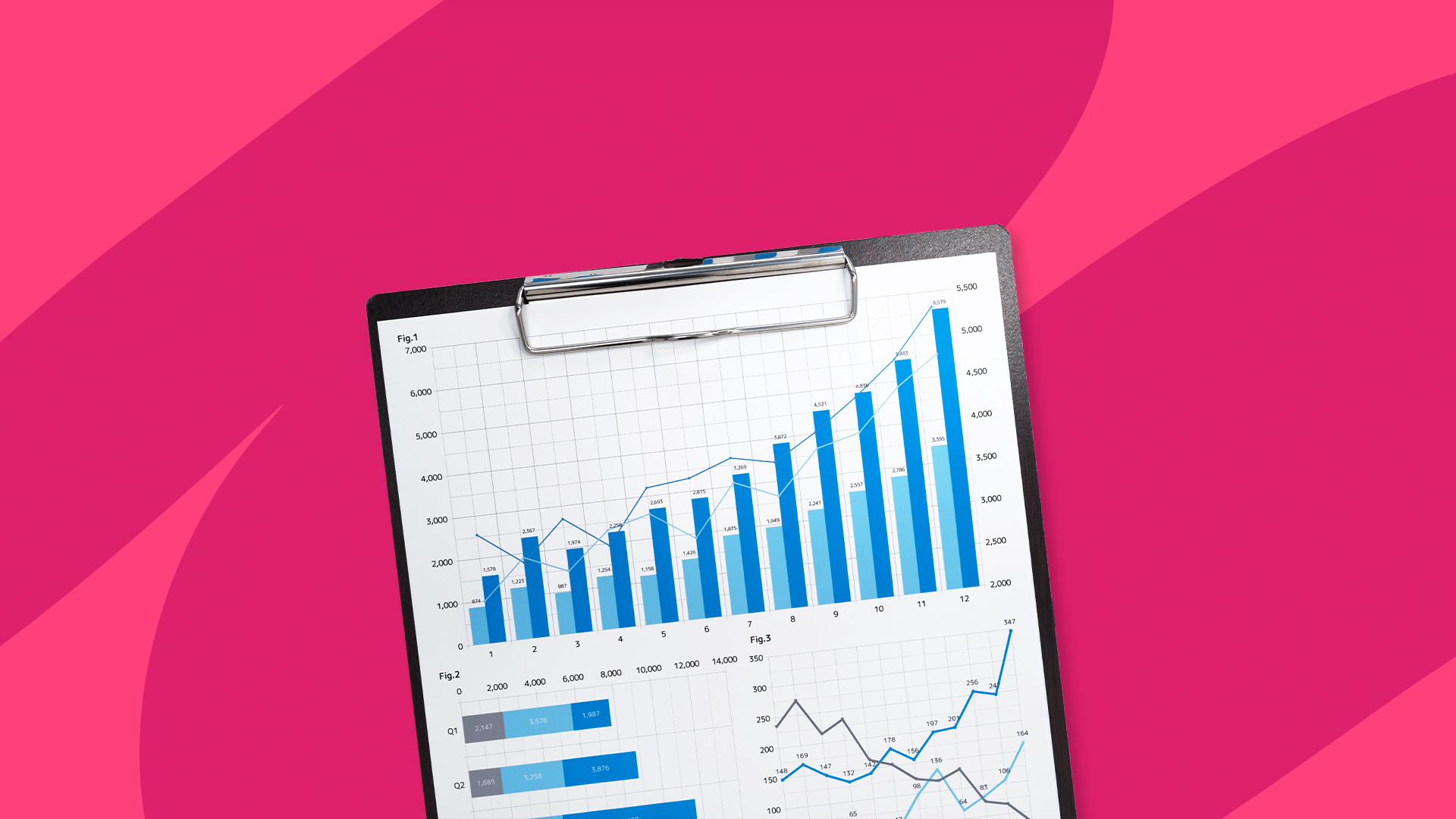 Clipboard with bar charts and graphs: Get updated alcohol statistics