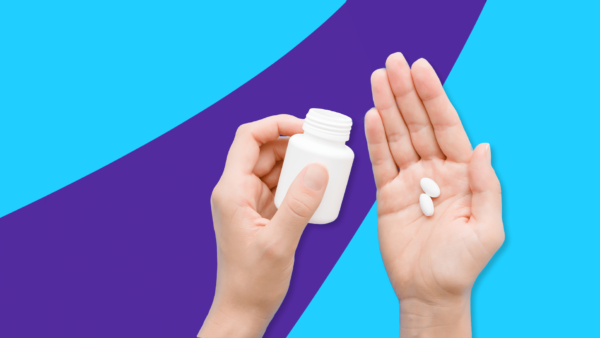 Rx pill bottle and hand holding pills: Creon alternatives