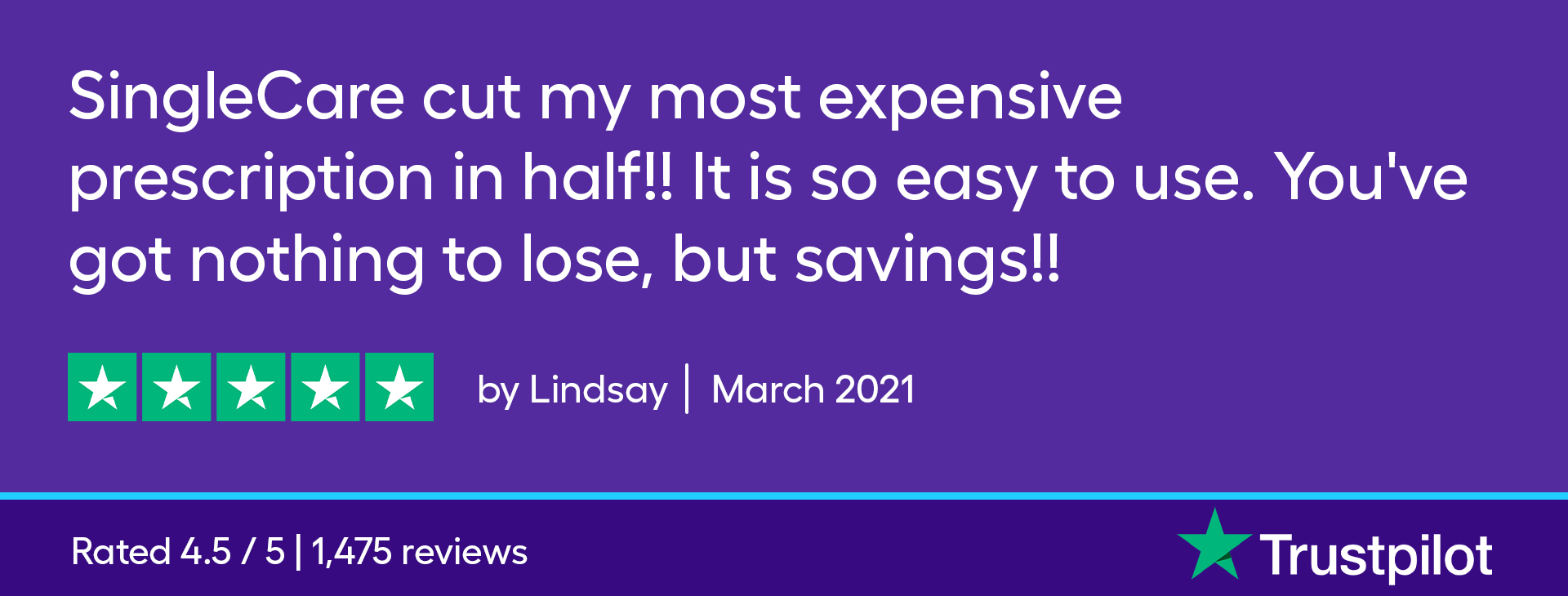 SingleCare cut my most expensive prescription in half!! It is so easy to use. You've got nothing to lose, but savings!!