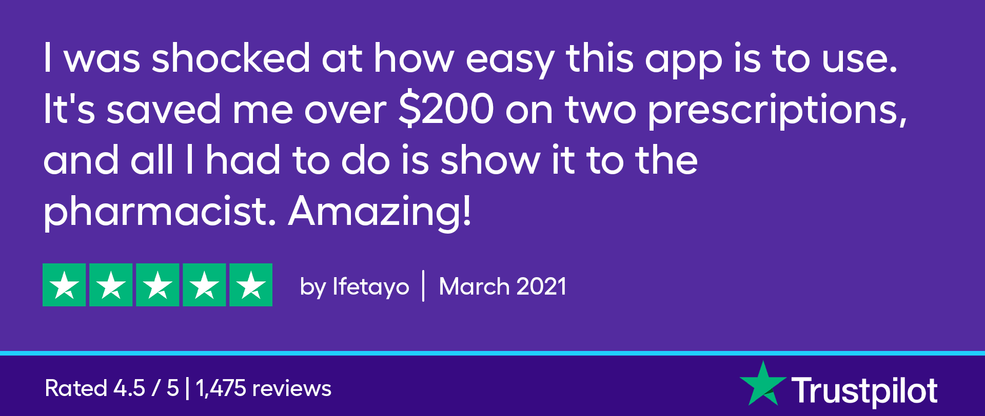 I was shocked at how easy this app is to use. It's saved me over $200 on two prescriptions, and all I had to do is show it to the pharmacist. Amazing!