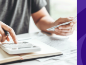 A man with a calculator represents standard pharmacist salaries