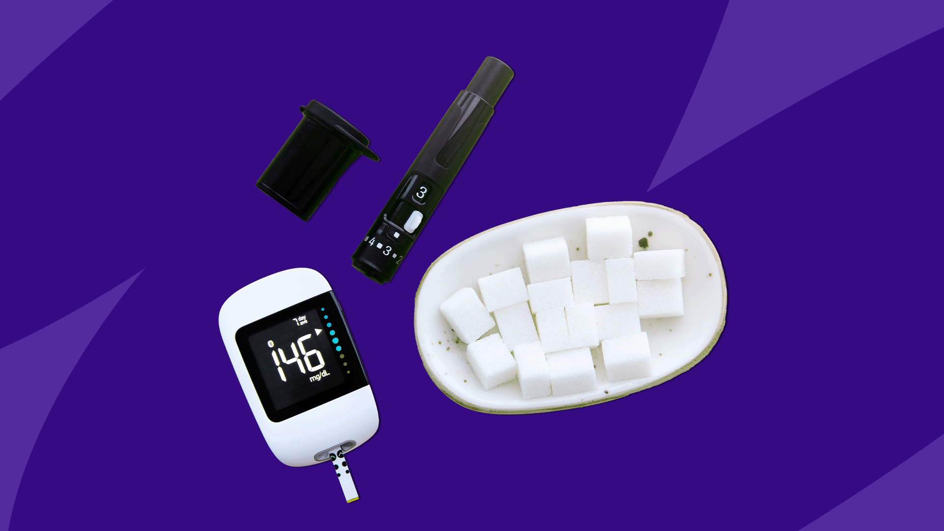 Blood glucose monitor with sugar cubes: What are normal blood sugar levels?