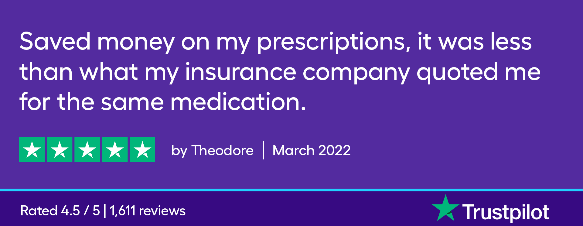 Saved money on my prescriptions, it was less than what my insurance company quoted me for the same medication.