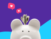 A piggy bank with hearts represents SingleCare reviews