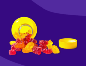 Gummy vitamins spilling out of a jar—are gummy vitamins effective?