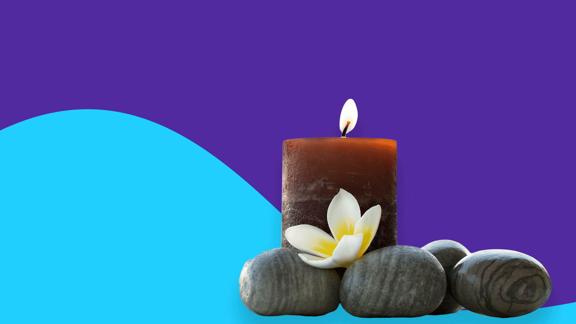 Candle and stones in a zen setting - Natural remedies for anxiety