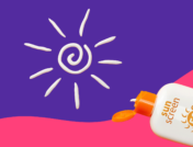 Summer skin problems - SPF bottle and sun