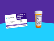 SingleCare savings card and Rx pill bottle: ADHD medication costs 2025
